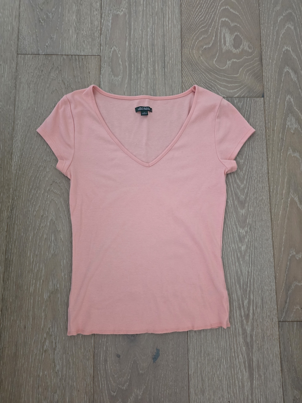 wild fable Light Pink V-Neck Short Sleeve Tee